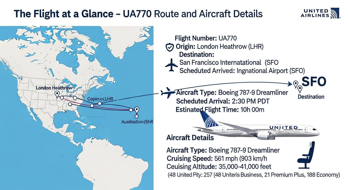 The Flight at a Glance — UA770 Route and Aircraft Details