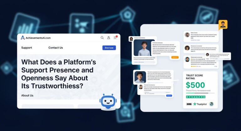 AchievementsAi.com Review Platform Overview: What Does a Platform's Support Presence and Openness Say About Its Trustworthiness?